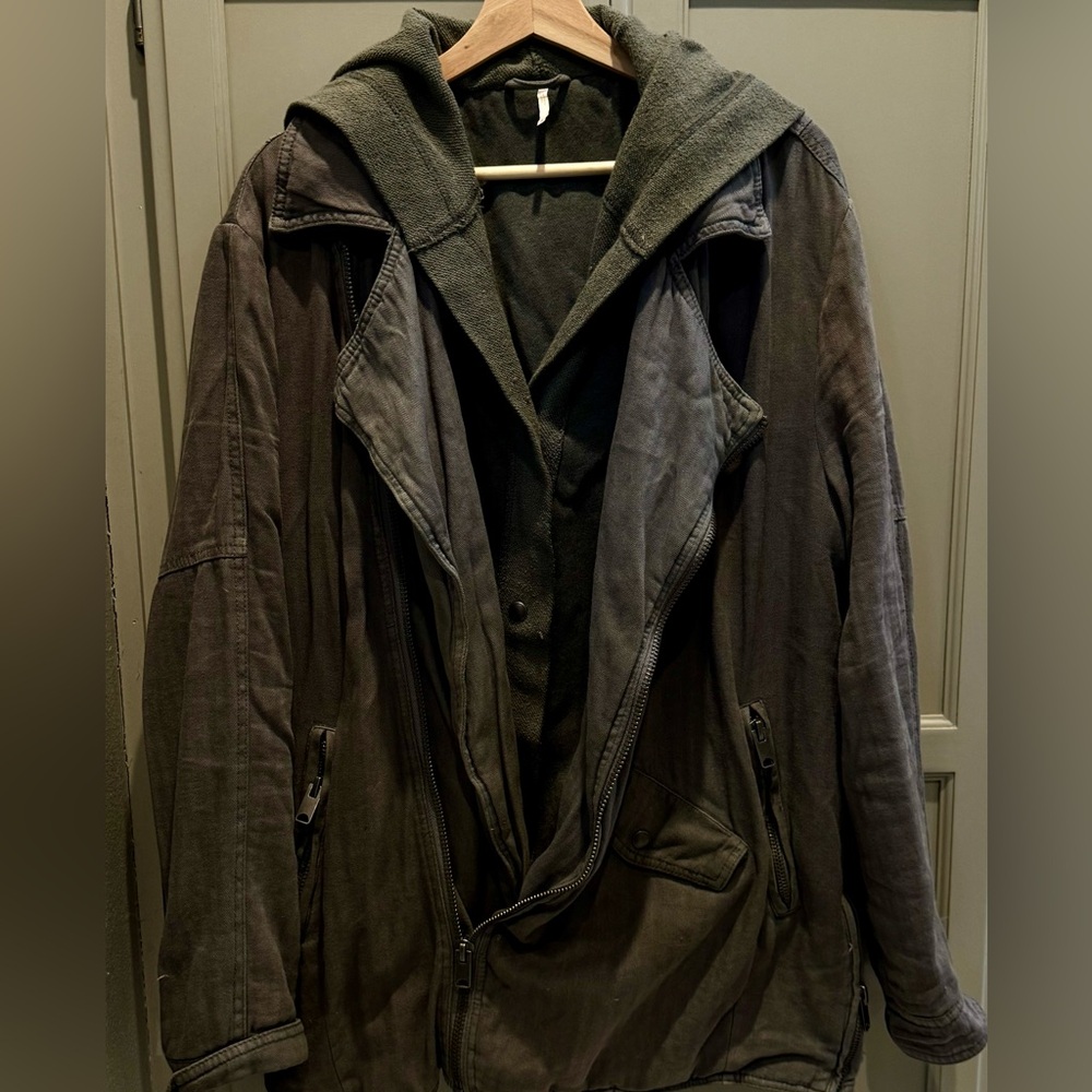 Free People Women’s Black Hooded Jacket